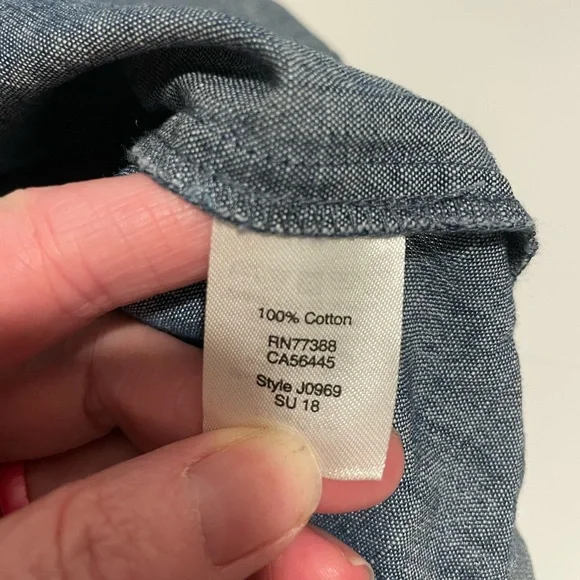 J. Crew Brand Women's XL Chambray Blue Denim Shoulder Tie Romper Style Dress - Picture 3 of 7